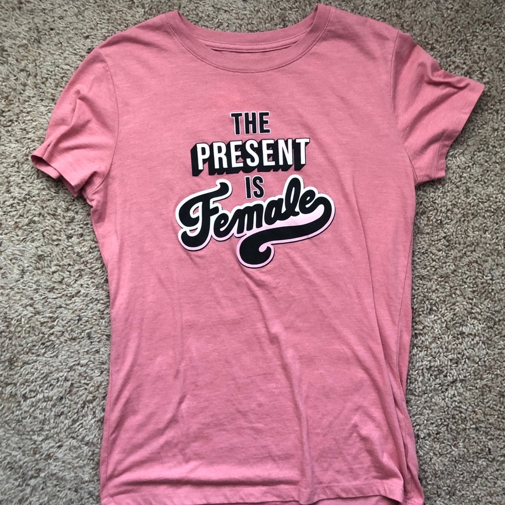 “The Present is Female” pink, T-shirt